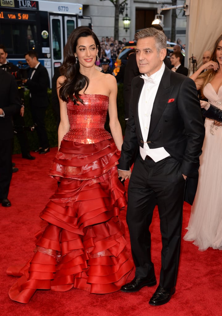 Amal and George Clooney at the Met Gala 2015