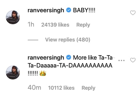 Deepika's Husband Ranveer Singh — Who's Also a Bollywood Star — Couldn't Resist From Commenting