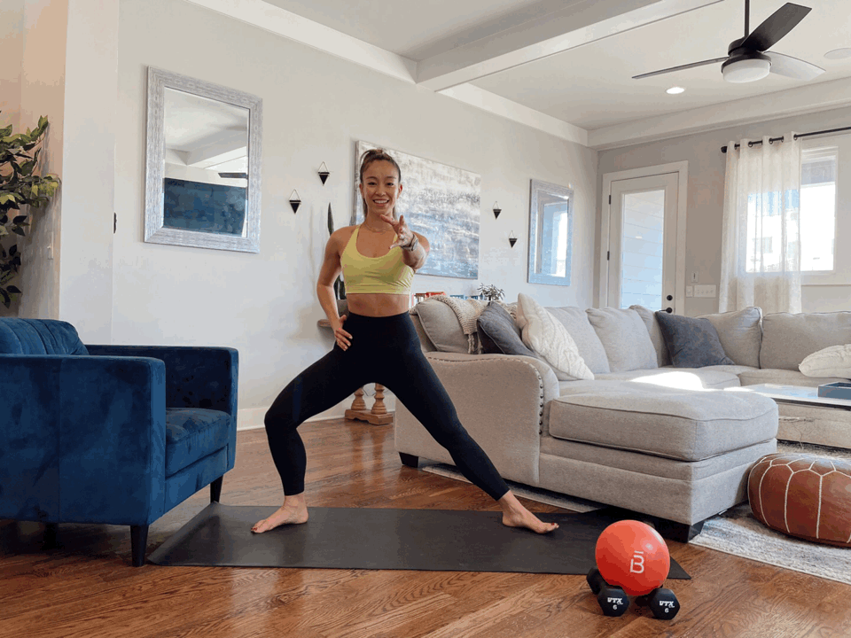 Upright Side Lunge With Arms in Front