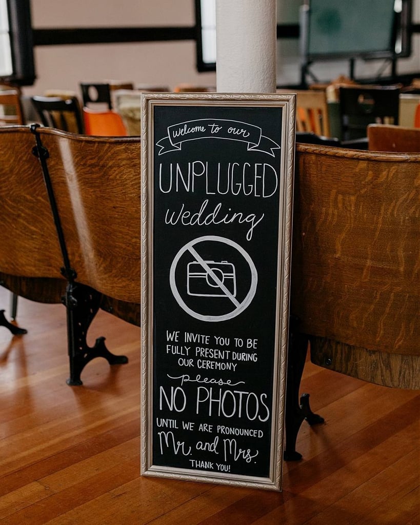 unplugged wedding sign acrylic
