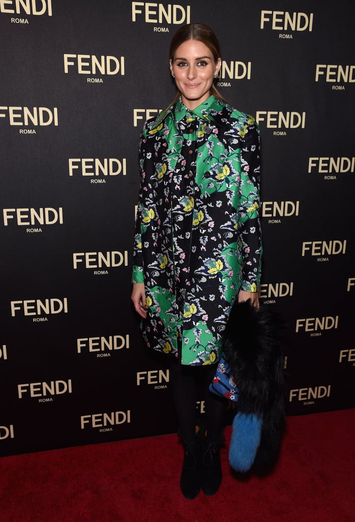 Olivia Palermo walked the red carpet at Fendi's flagship store opening.