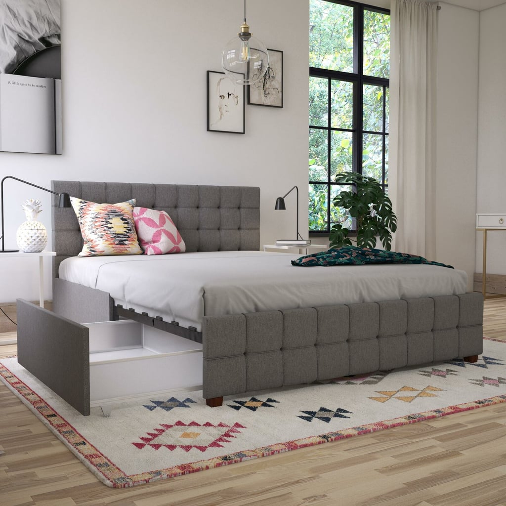 Best Storage Bed Frame: Elizabeth Tufted Upholstered Storage Platform Queen Bed