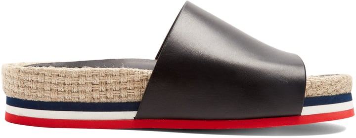 Moncler Evelyne Leather Espadrille Slides