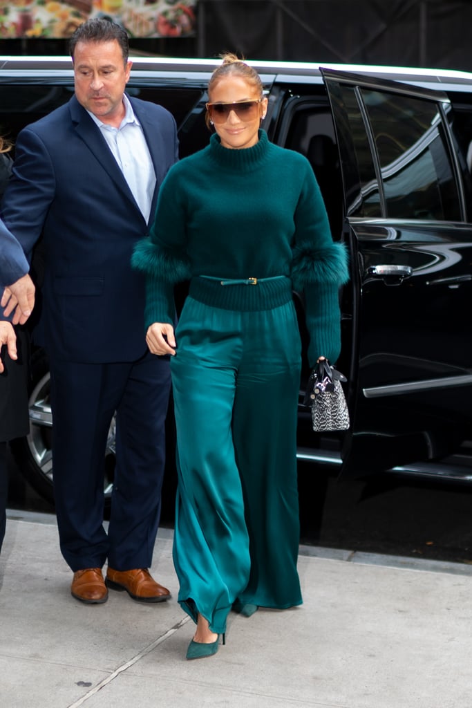 Jennifer Lopez's Green Sally LaPointe Outfit in NYC