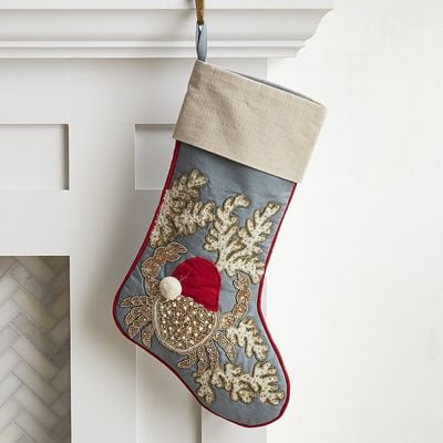 Santa Crab Beaded Stocking ($30)