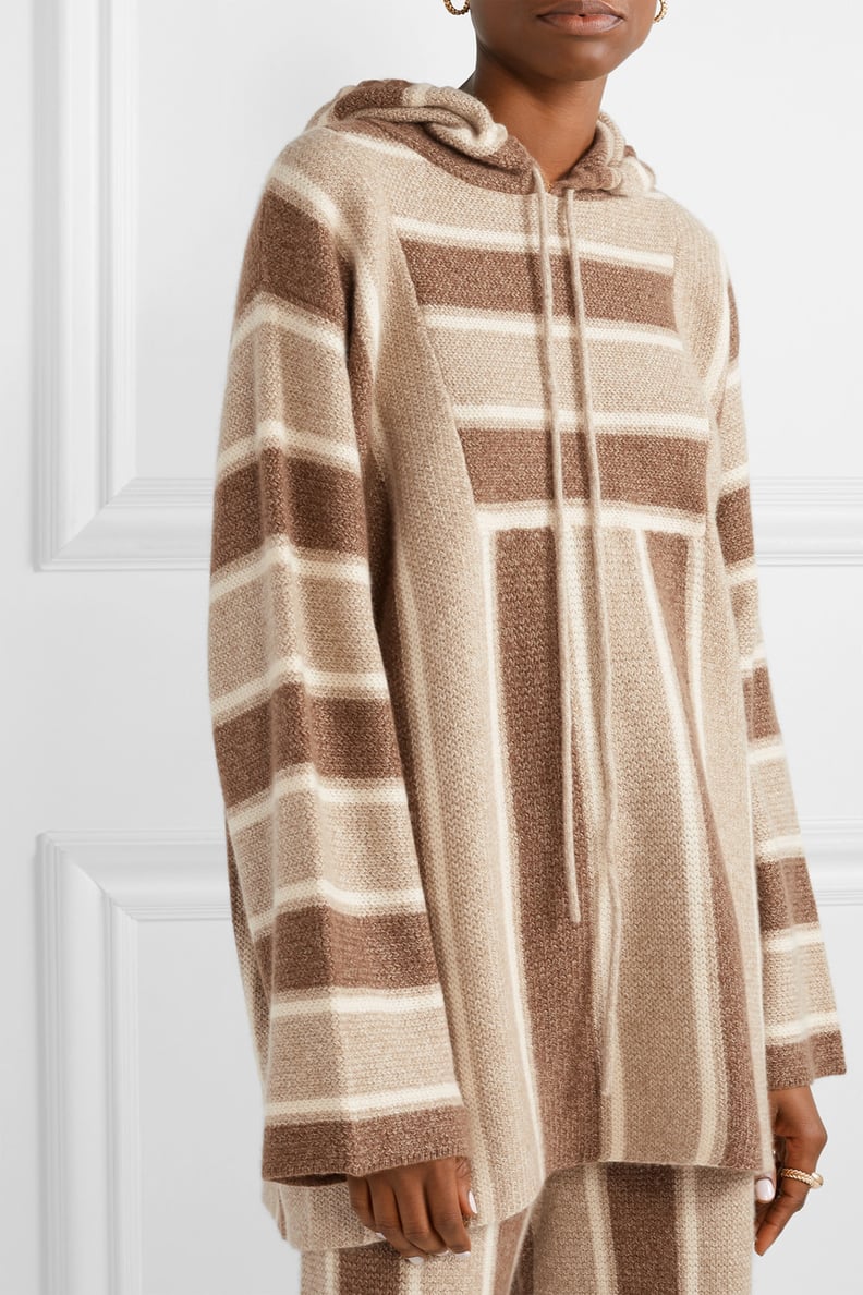The Row Lina Oversized Striped Cashmere and Silk-Blend Hoodie