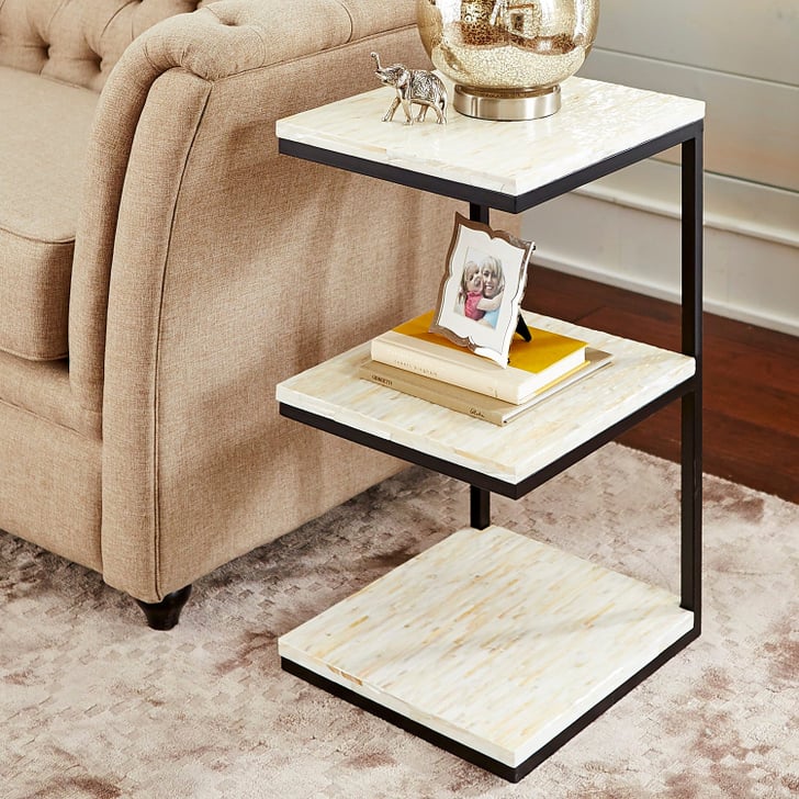 MotherofPearl ThreeTier Accent Table Best SmallSpace Furniture