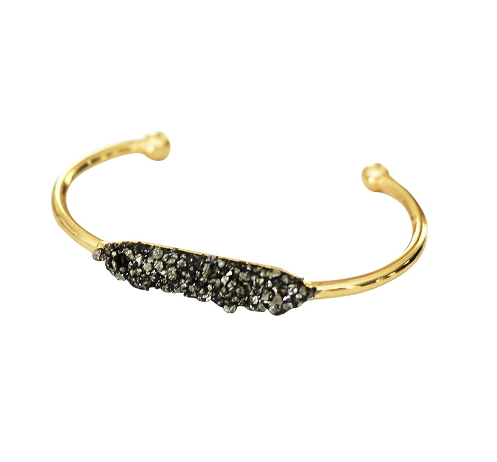 T. Victoria Crushed Pyrite Gemstone Gold-Plated Cuff Bracelet