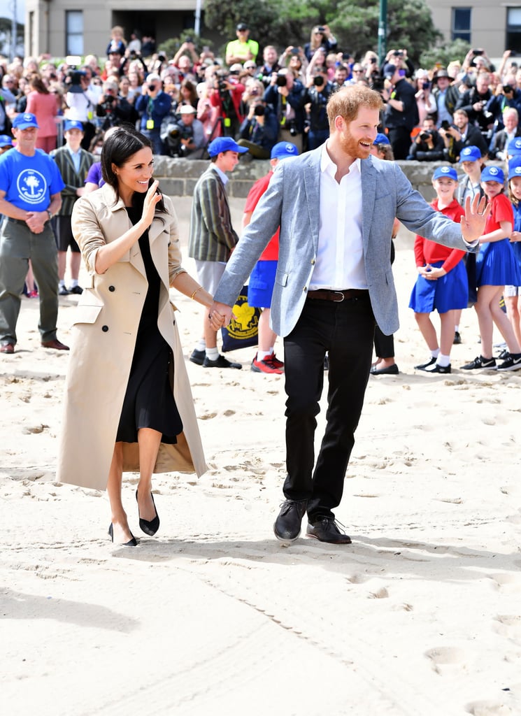 Meghan Markle Black Club Monaco Dress on the Beach 2018