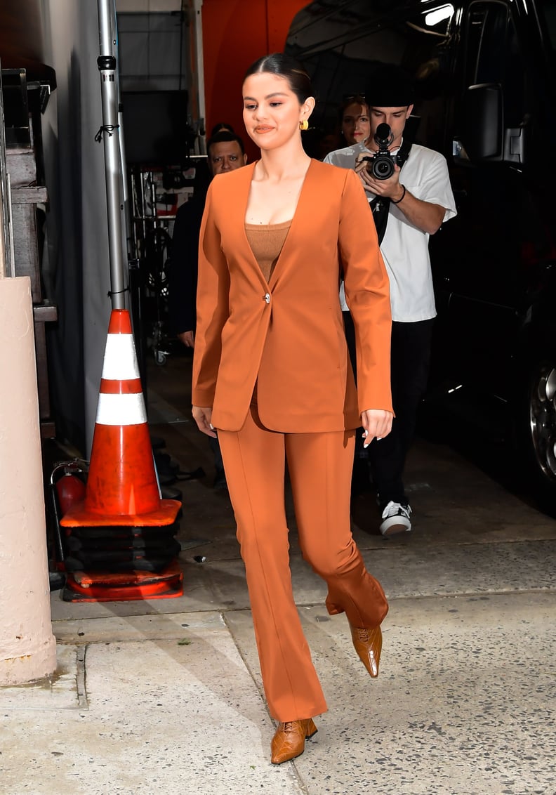 Selena Gomez Wearing a Gauge81 Burnt Orange Suit
