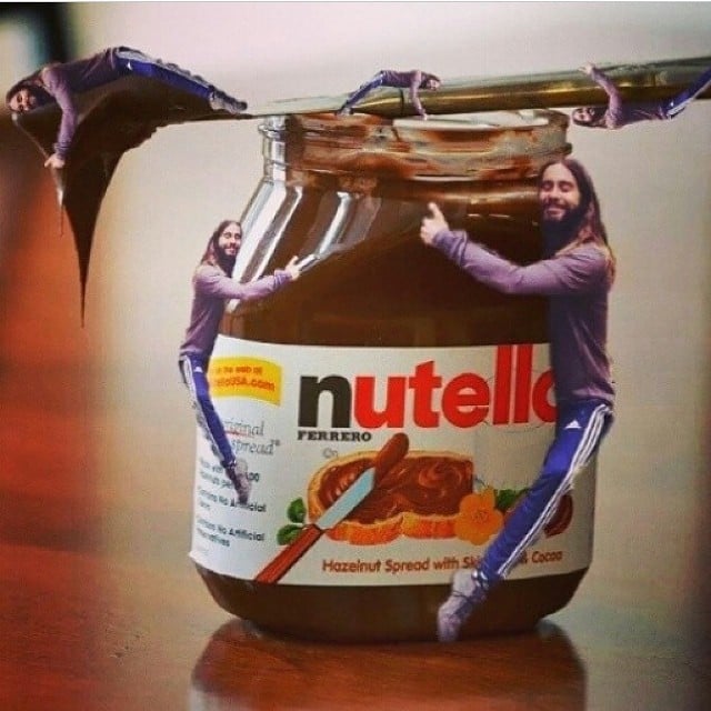 Jared Hugging a Nutella Jar