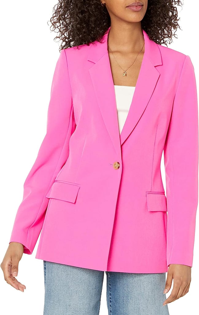 The Drop Blake Long Blazer ($52, originally $75)
Let 'em know you mean both business and fun with this bright pink blazer from The Drop. The button-down style feels so on trend for summer, thanks to its Barbiecore-inspired colouring and playful oversize design. We'd team this with a white tank, mom jeans, and comfy white sneakers for a daytime ensemble that's equal parts sporty and polished.