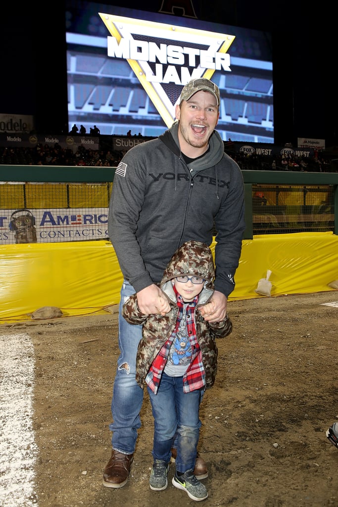 Chris Pratt and Son Jack at Monster Jam February 2018