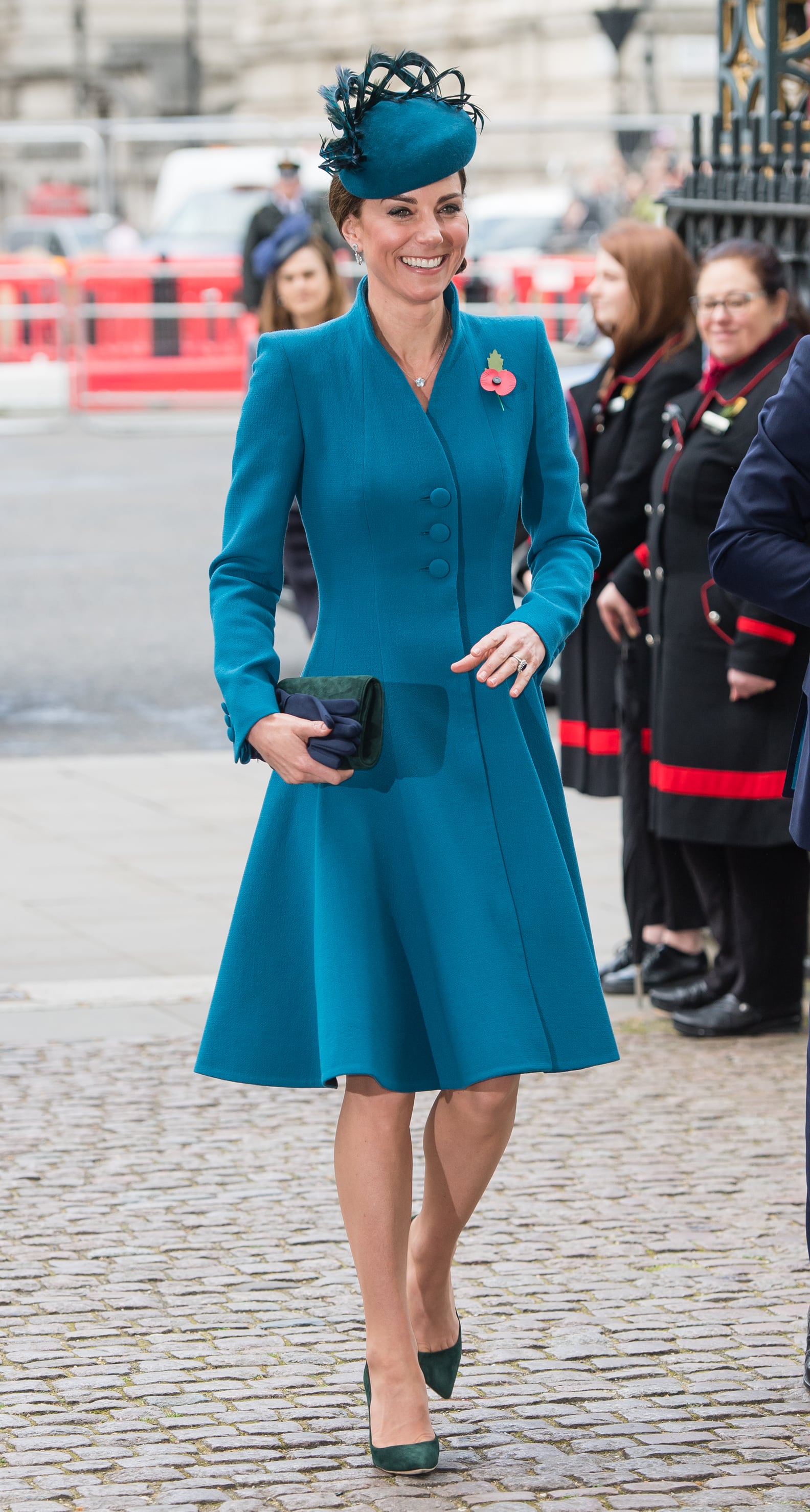 Kate Middleton Teal Coat Anzac Day April 2019 | POPSUGAR Fashion