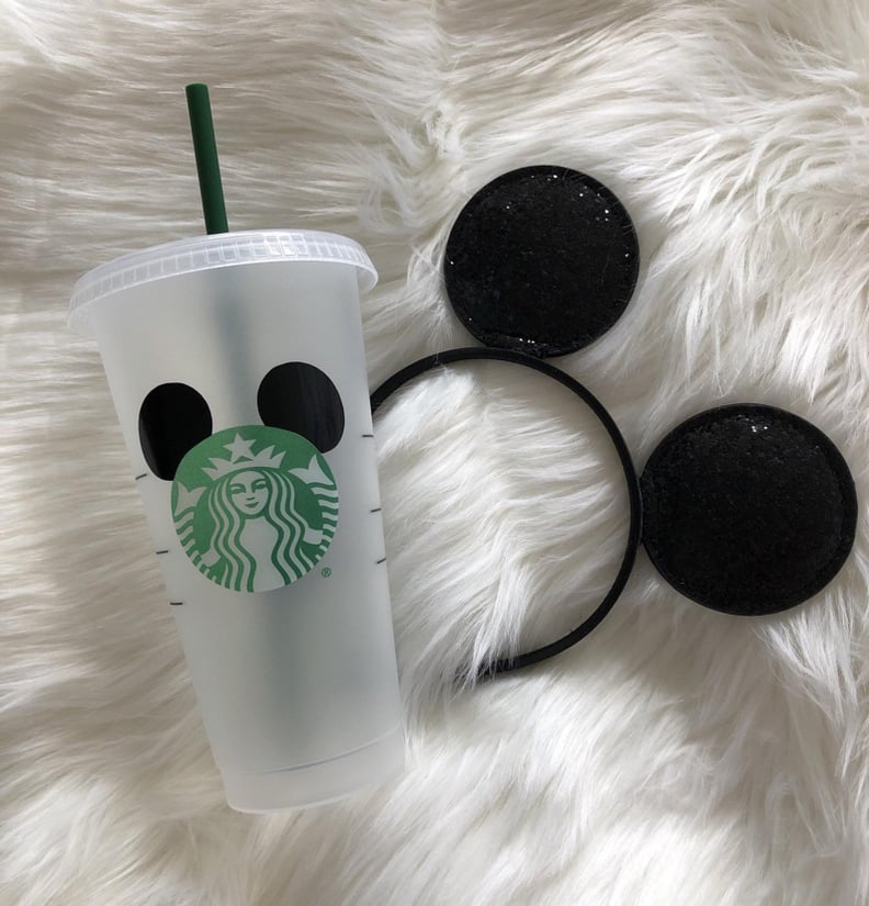 Mickey Mouse Ears Personalized Iced Coffee Cup