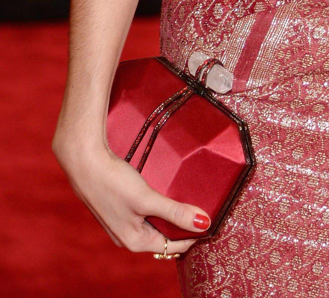 Red best sale satin bag