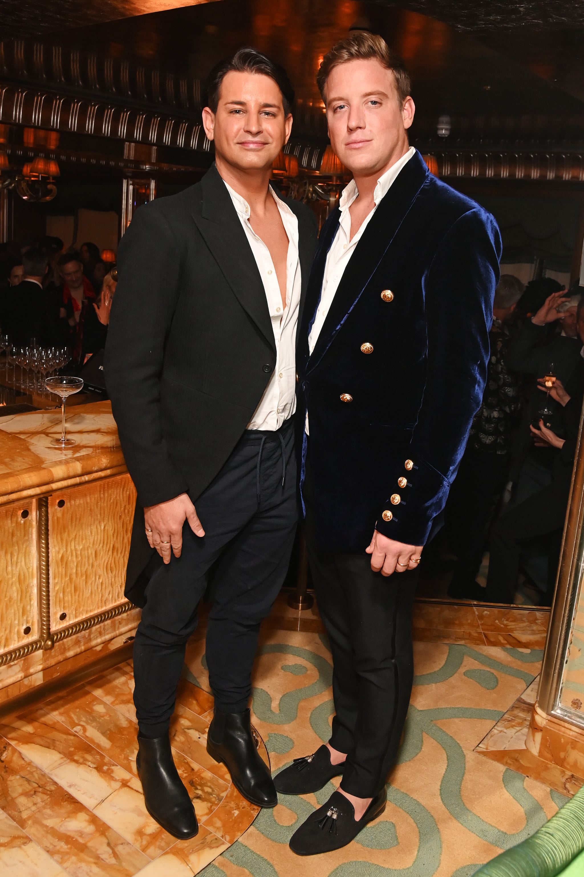 LONDON, ENGLAND - JANUARY 27: Ollie Locke and Gareth Locke attend Henry Conway 40th birthday party in Vesper Bar at The Dorchester on January 27, 2023 in London, England. (Photo by David M. Benett/Dave Benett/Getty Images for The Dorchester)