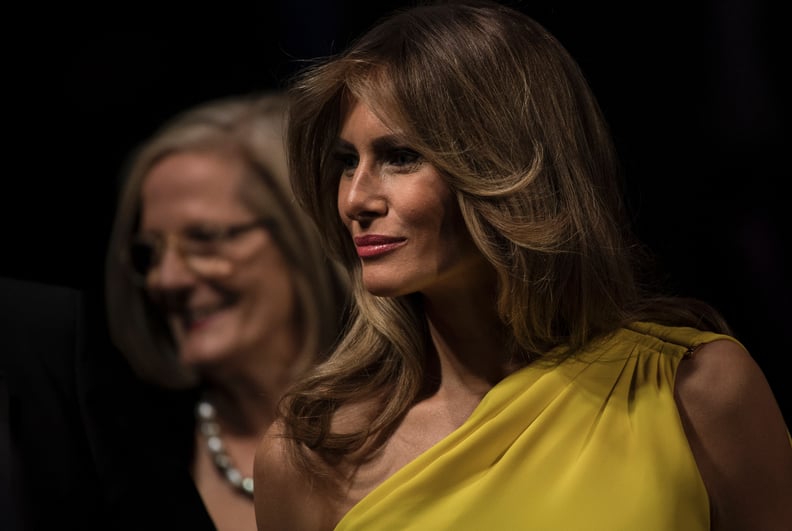 Melania Trump Wore a Yellow Christian Dior Dress to Meet With Australian Prime Minister Malcolm Turnbull