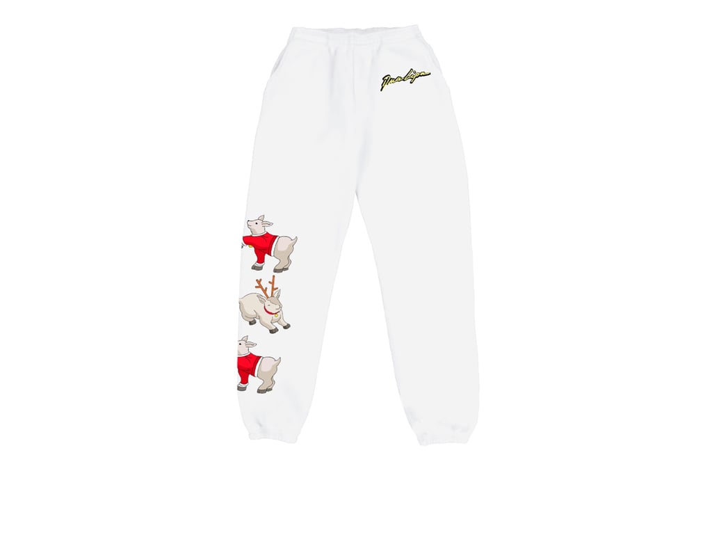 Dua Lipa Goat Friends White Sweatpants