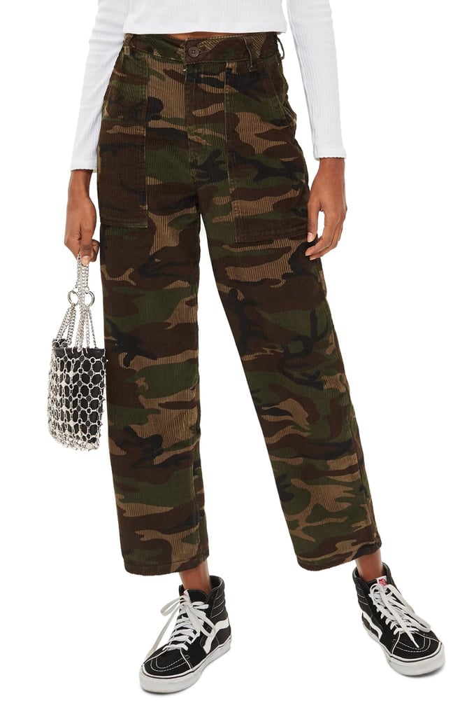 Topshop Sonny Camouflage Corduroy Trousers