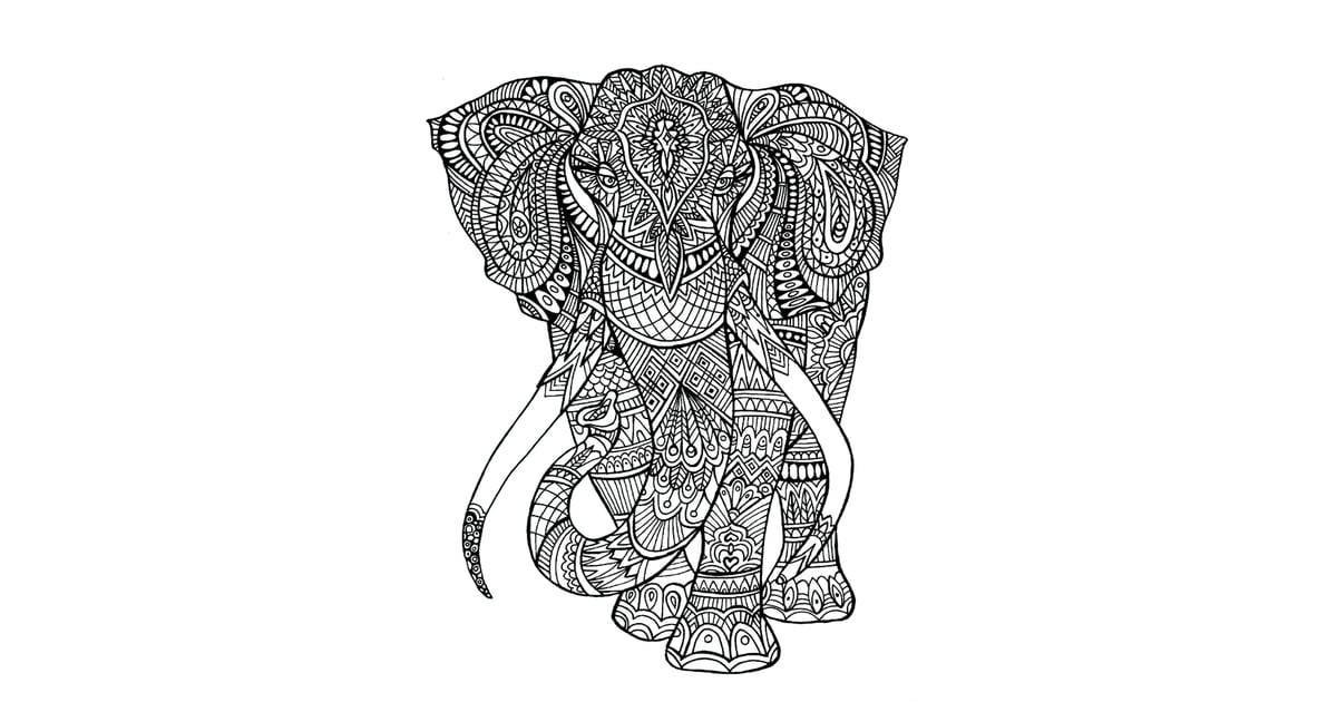 adult coloring pages printable elephant