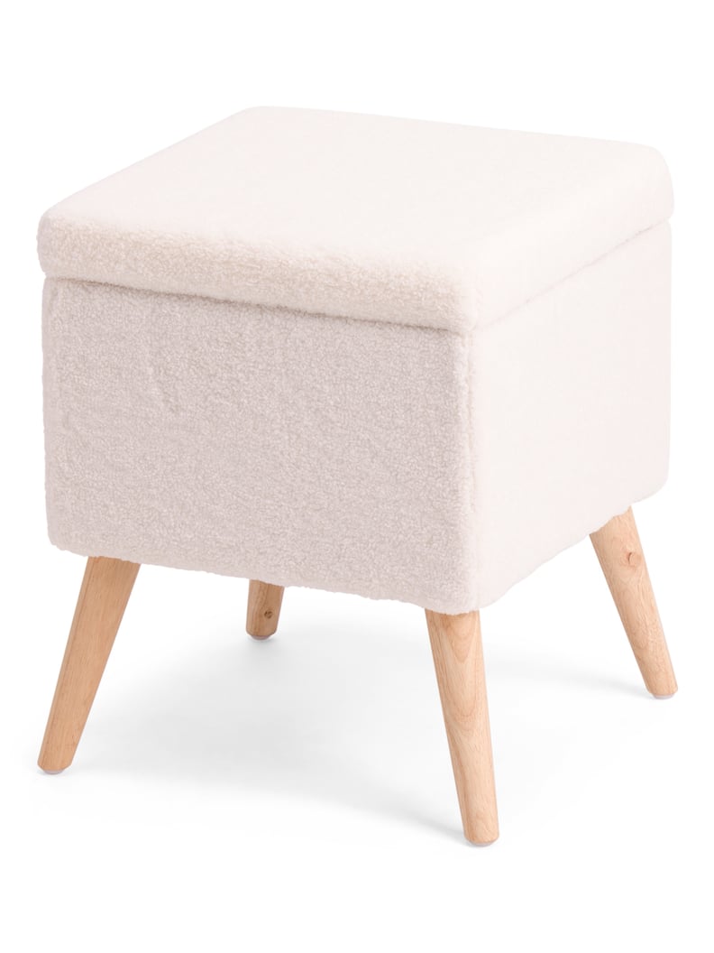 Faux-Fur Storage Ottoman