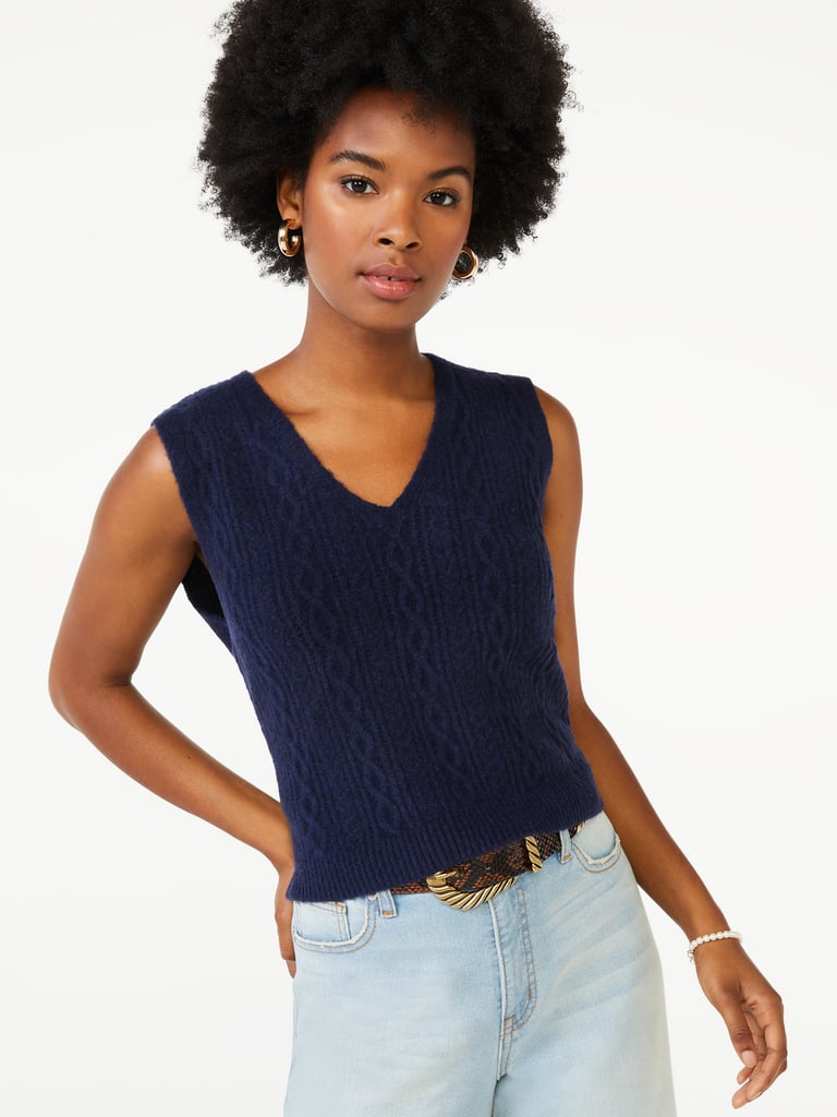 Scoop Women's Cable Knit Sweater Vest