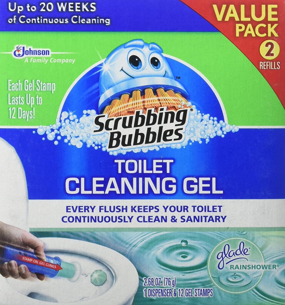 For a more hands-off approach, you can't beat Scrubbing Bubbles's Toilet Cleaning Gel ($10). The gel stamps stick to the inside of your toilet bowl, their cleaning agents gently and slowly dissolving to provide clean freshness for weeks at a time.