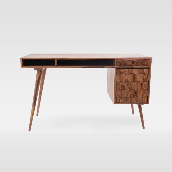For a Rustic Touch: Modern Geo Wood Writing Desk