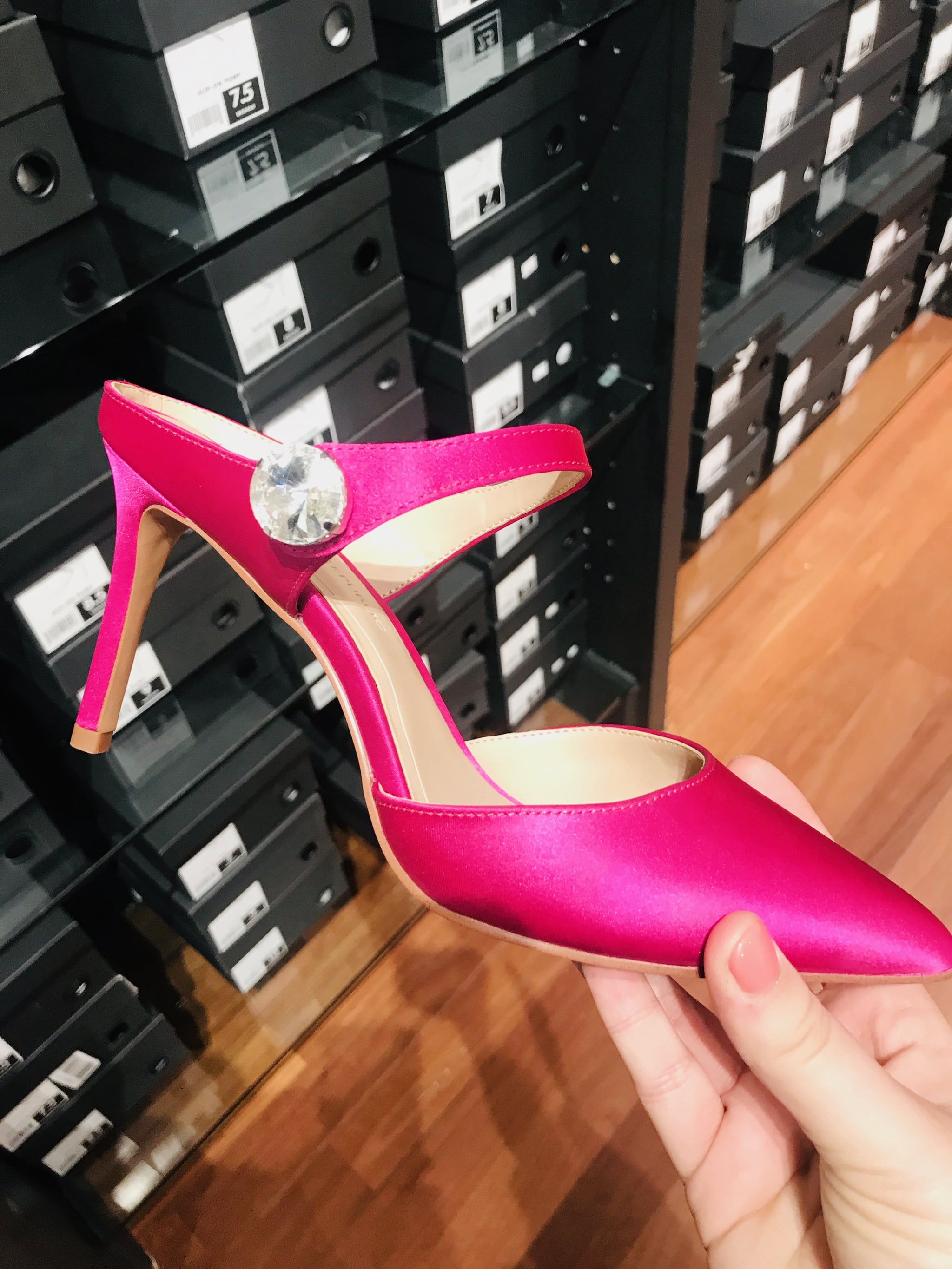 Satin Embellished High Heel Mule Pumps I Tried on Almost