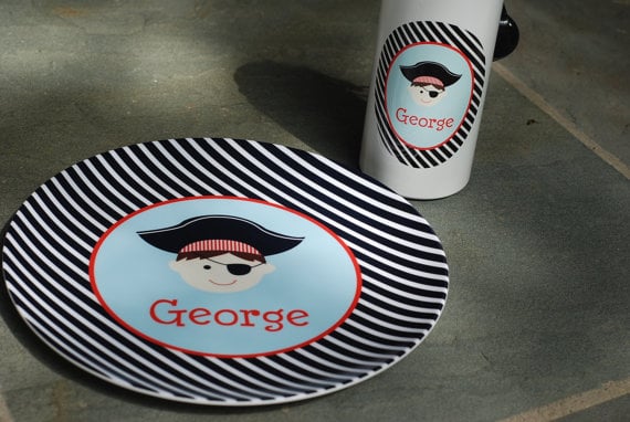 personalized pirate plate