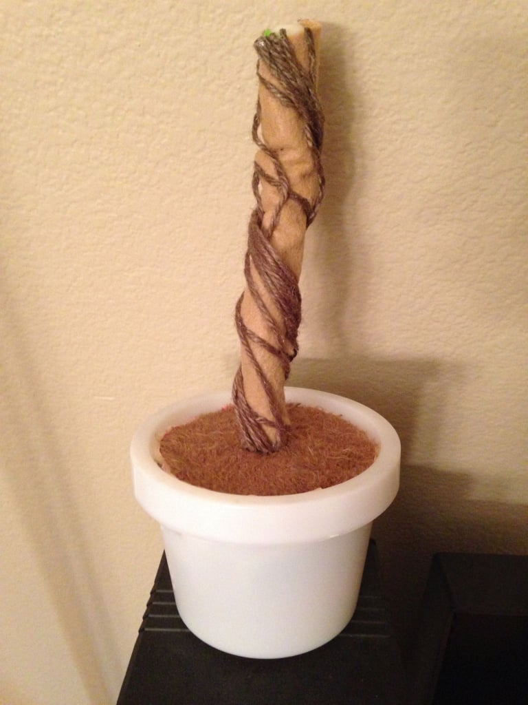 Tan felt and twine got the tree vibe going.