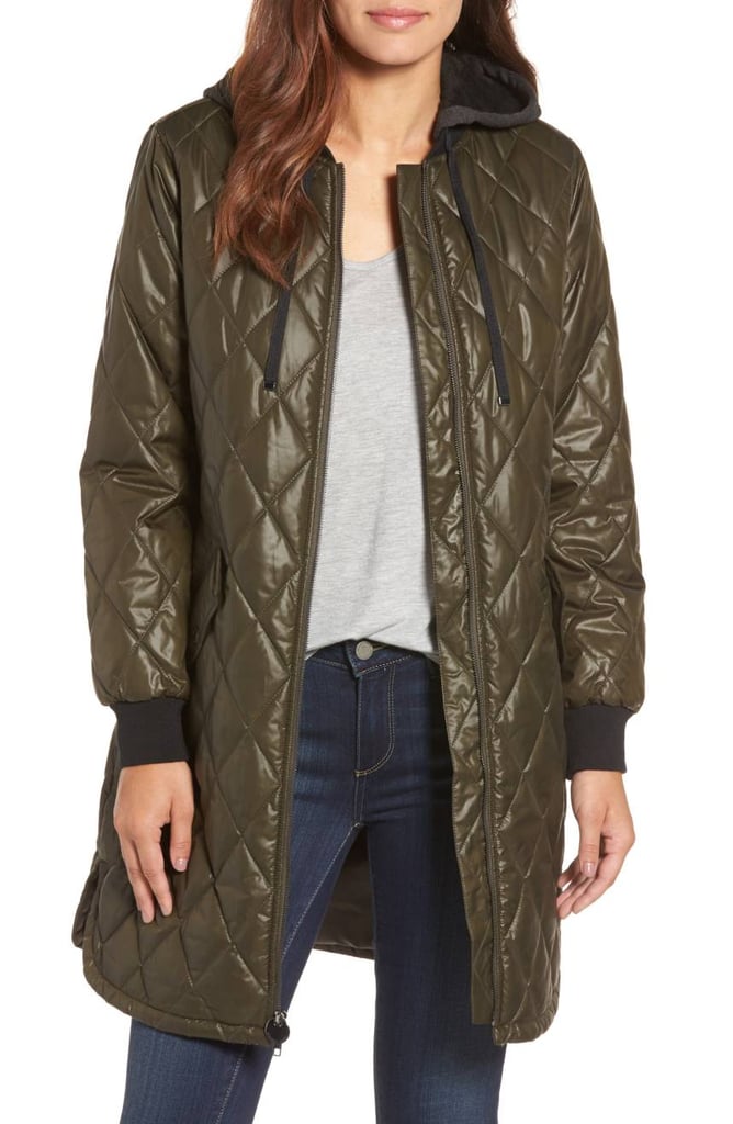 With a removable hood and a glossy finish, this Michael Michael Kors Quilted Jacket ($138) goes way beyond basic.