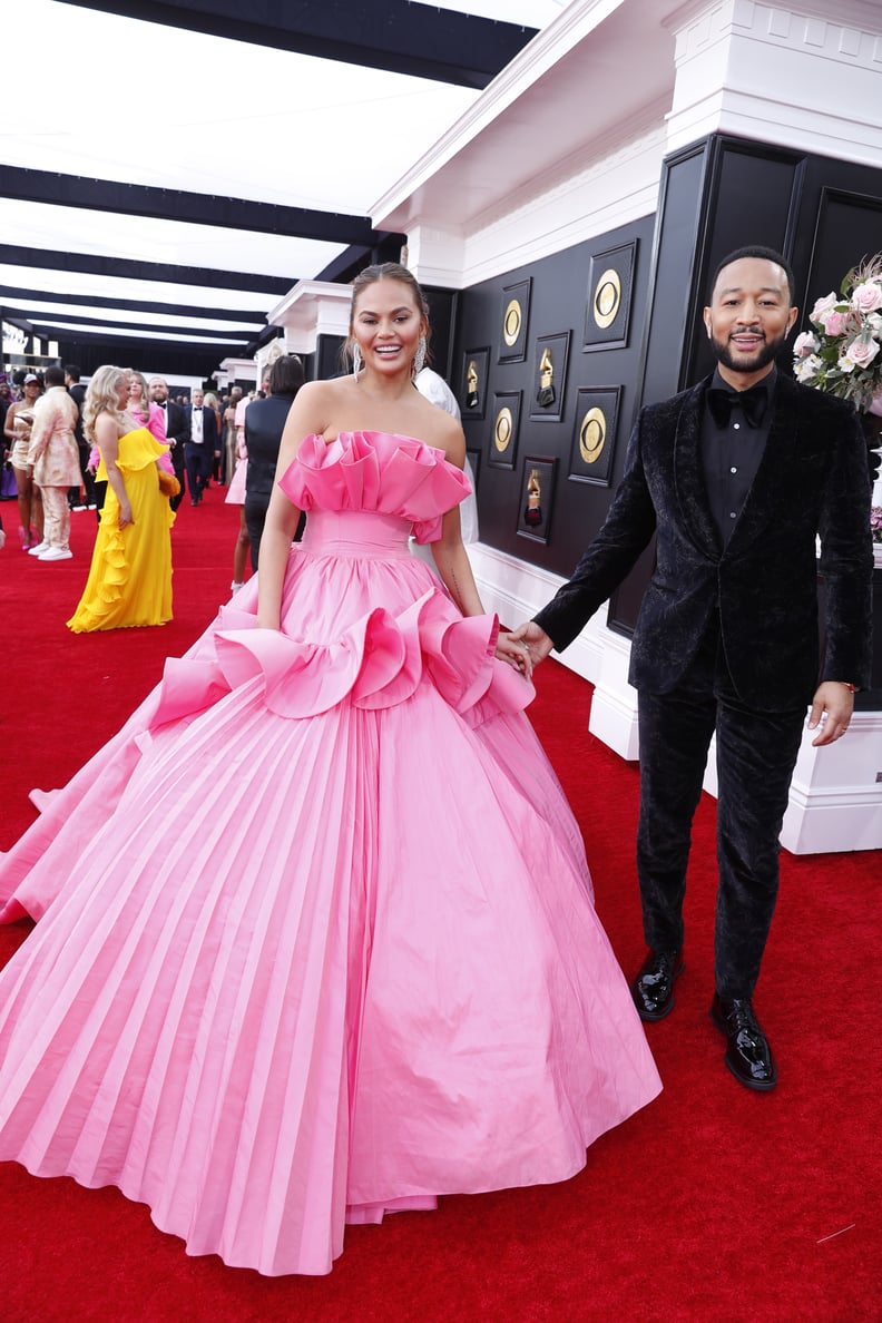 Chrissy Teigen and John Legend at the 2022 Grammys