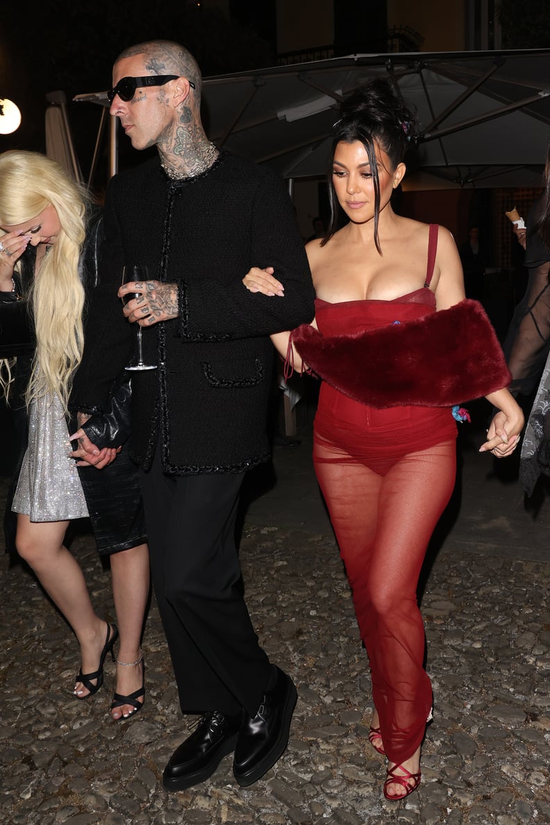 Kourtney Kardashian and Travis Barker at Their Pre-Wedding Dinner