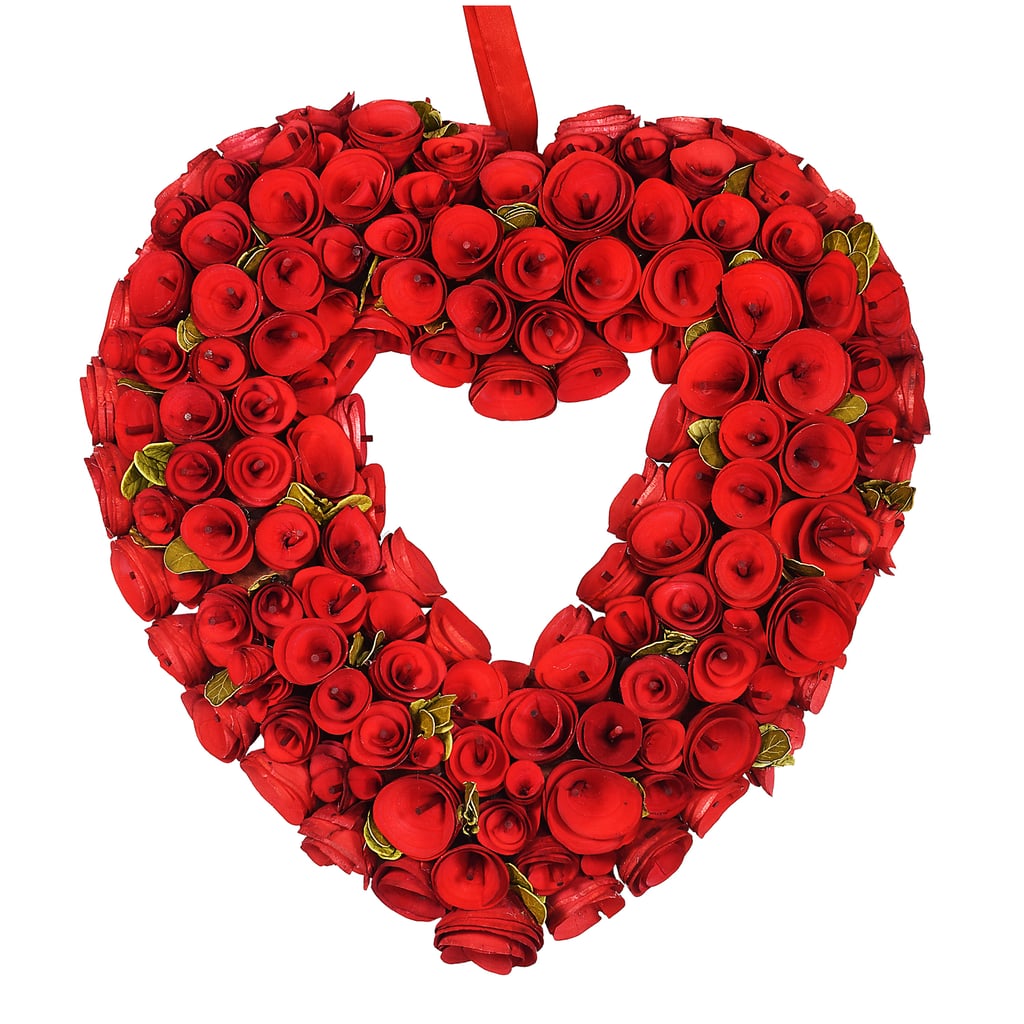 Valentine's Day Woodchip Heart Wreath