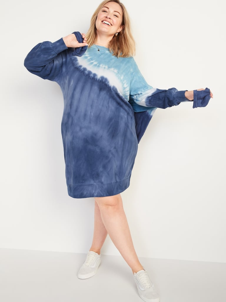 Specially Dyed French Terry Sweatshirt Shift Dress