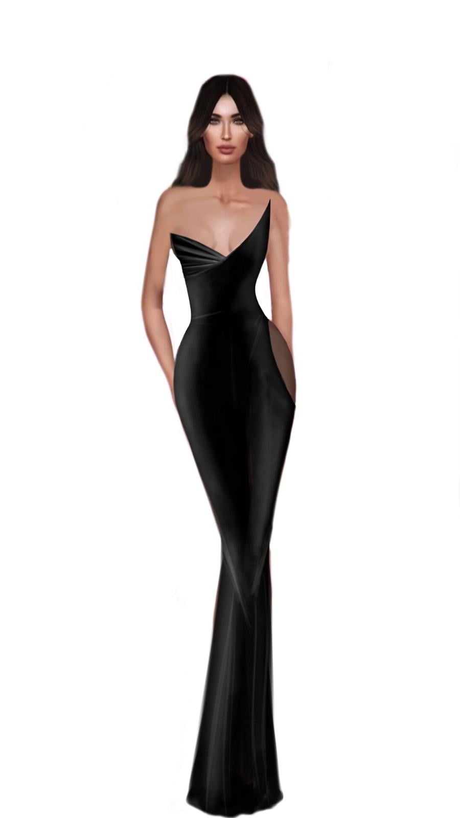 Beyoncé's Black Velvet Custom Gown by 
