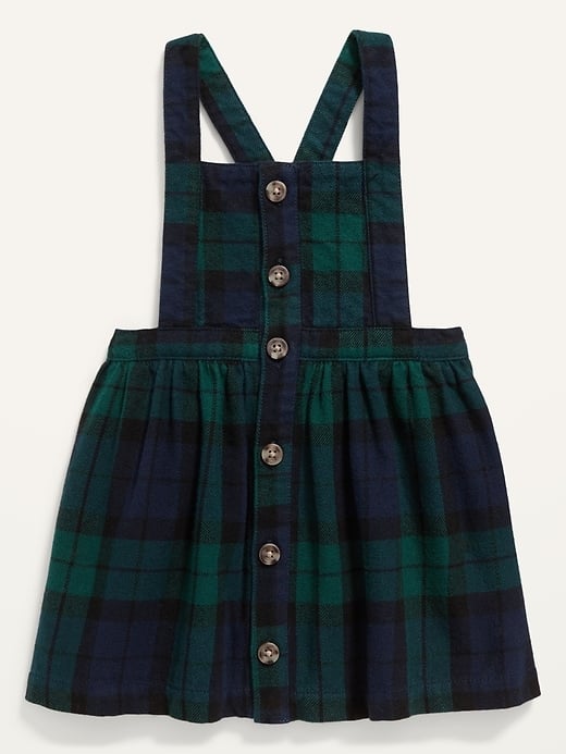 Plaid Flannel Button-Front Skirtall For Baby