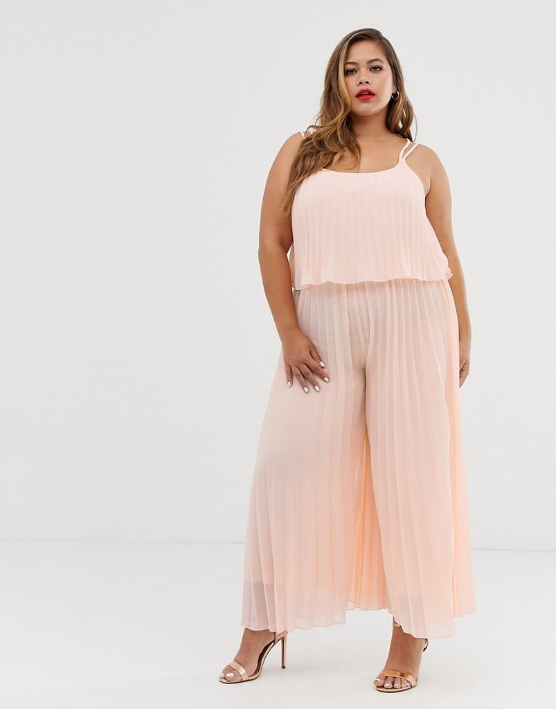 ASOS Design Curve Pleated Crop Top Jumpsuit