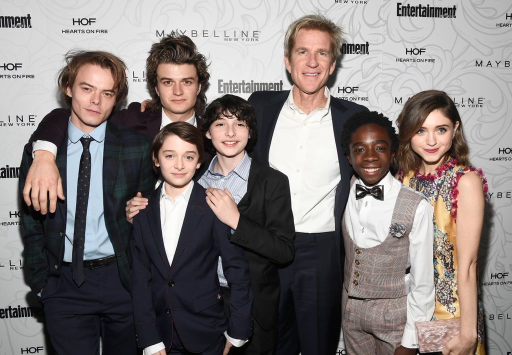 The cast of Stranger Things geared up for their big night at the SAG Awards at Entertainment Weekly's pre-party on Saturday night. Charlie Heaton, Joe Keery, Noah Schnapp, Finn Wolfhard, Matthew Modine, Caleb McLaughlin, and Natalia Dyer all posed for pictures at the bash, which also brought out Pretty Little Liars star Troian Bellisario and husband Patrick J. Adams. The SAG Awards are this Sunday, and the Netflix show is nominated for outstanding performance by an ensemble in a drama series, and Millie Bobby Brown and Winona Ryder are both up for outstanding performance by a female actor in a drama series. We're keeping our fingers crossed that they strike gold tonight!

    Related:

            
            
                                    
                            

            Here&apos;s a Strange Thing: Jonathan and Nancy Might Be Dating in Real Life