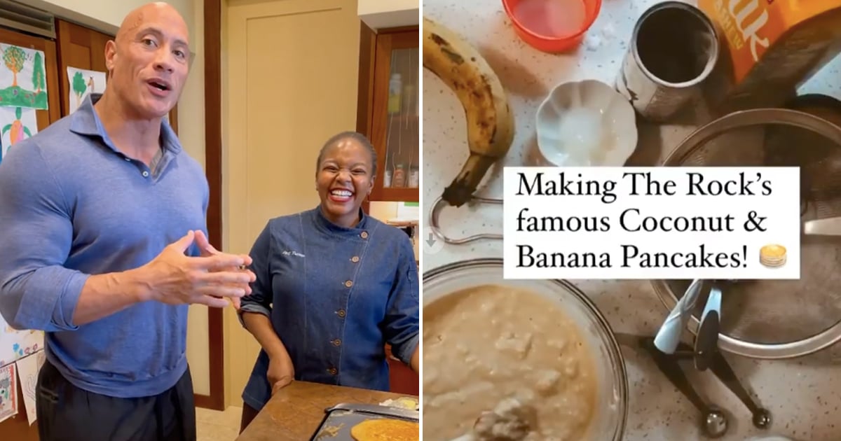 Dwayne Johnson Shares His Coconut Banana Pancakes Recipe | POPSUGAR Food