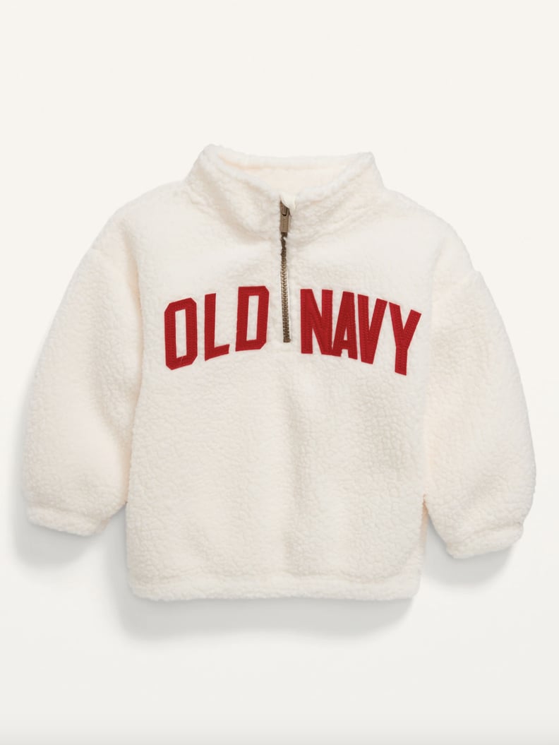 Old Navy Toddler Unisex Logo-Graphic Sherpa Quarter-Zip Jacket