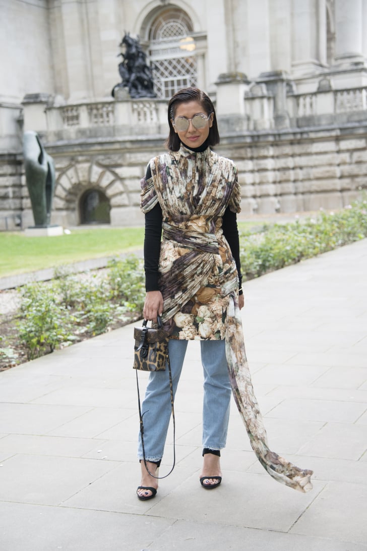 Layer A Contrast Top Underneath Your Dress To Break Up Patterns In 