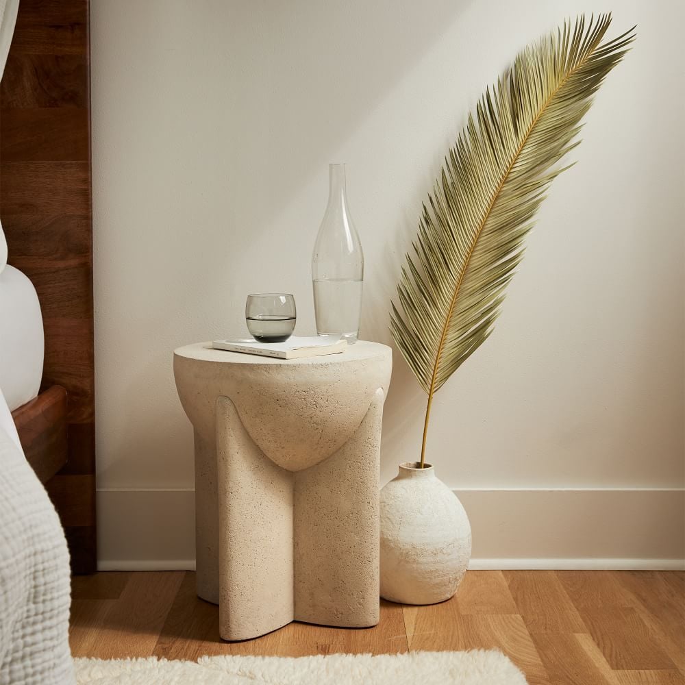 A Unique Nightstand: West Elm Monti Lava Stone Nightstand