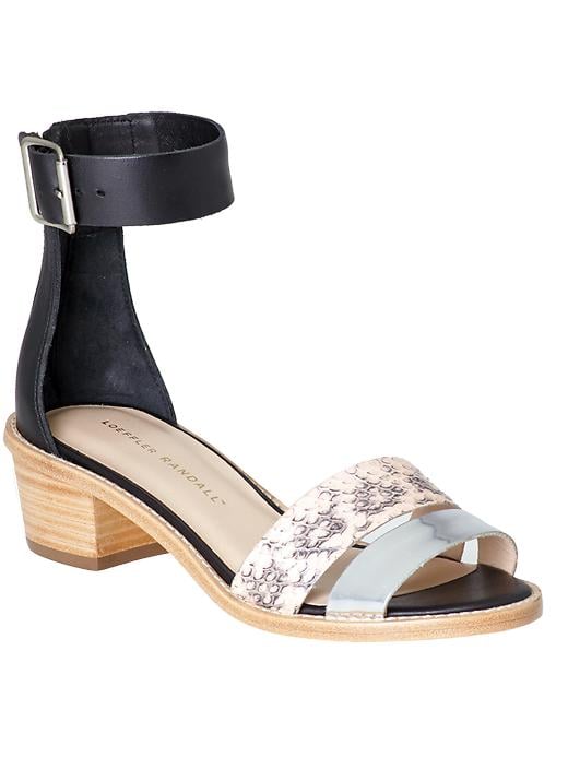 Loeffler Randall Henry black, blue, and snakeskin block-heel flats ($220, originally $295)