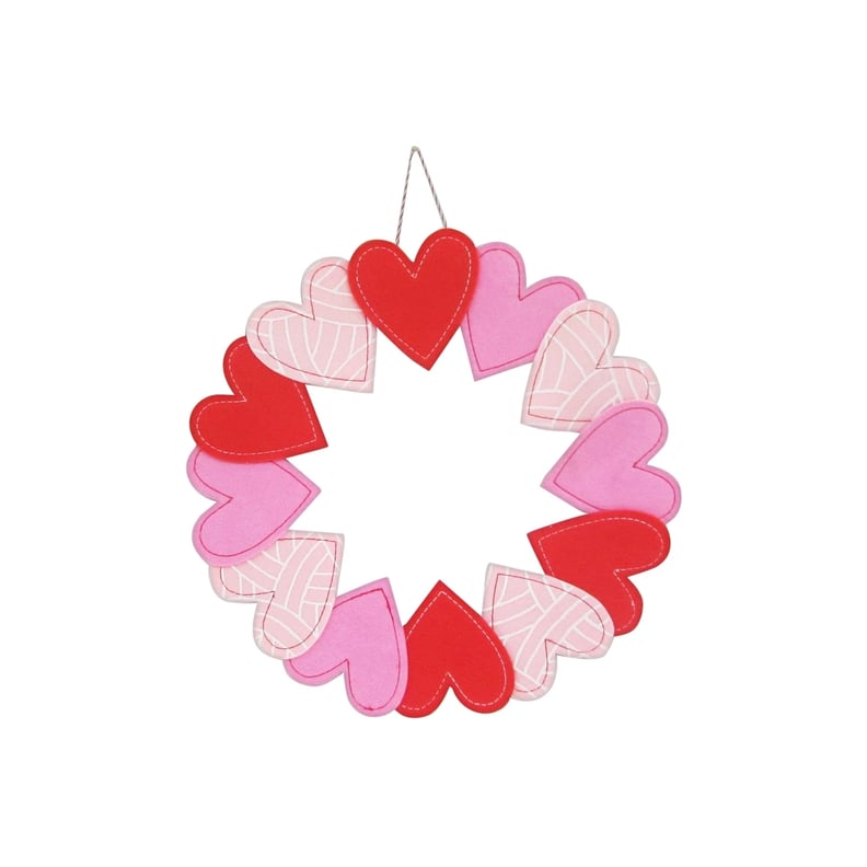 Valentine's Day Fabric Hearts Wreath