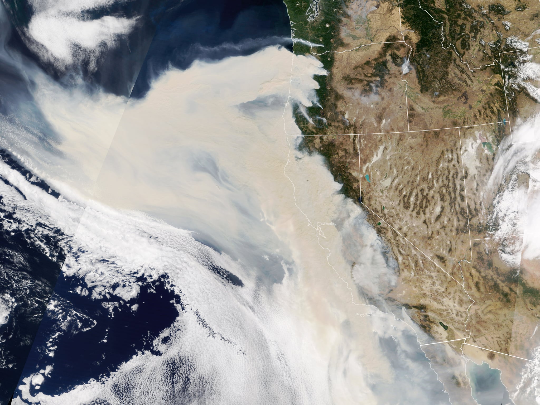 West Coast Wildfire Smoke Visible From Space Nasa Photos Popsugar News 5847