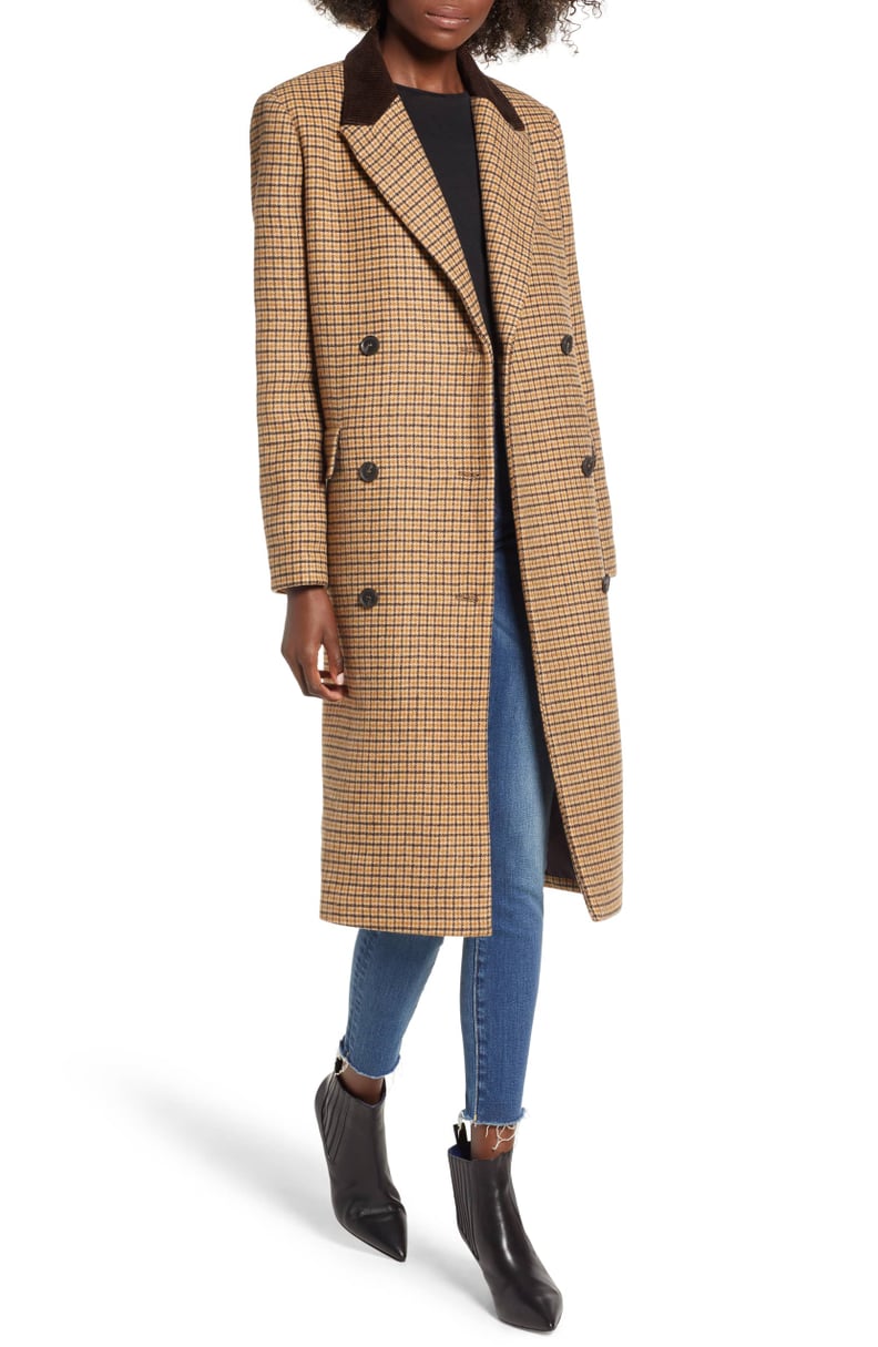 Moon River Houndstooth Double Breasted Coat