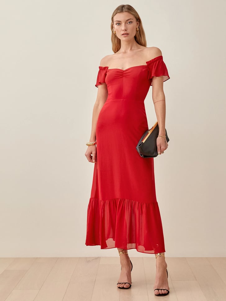 Reformation butterfly dress clearance red